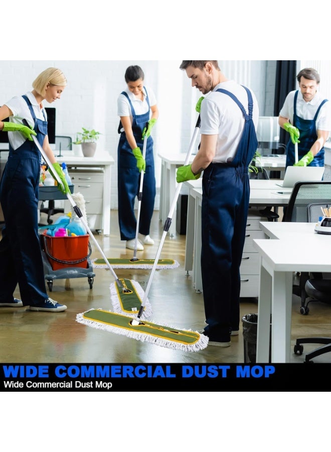 YUNSYE Floor Mop with Reusable Dust Mop Head 35.4"Industrial Commercial Dust Mop with 53"Handle Mop for Floor Cleaning Industrial Cotton Floor Dust Mop for Hotel(90cm head) - Image 2