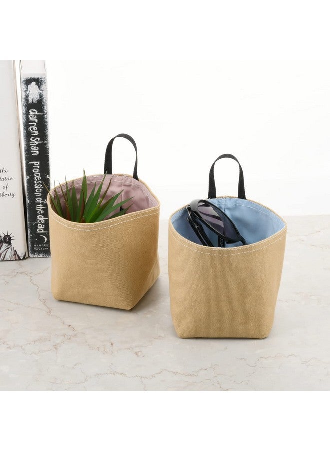 CM سلة تعليق صغيرة CM، حقيبة تخزين صغيرة، سلة ديكور للتخزين على الحائط والباب، سلة قابلة للطي، 2 قطعة - Image 5