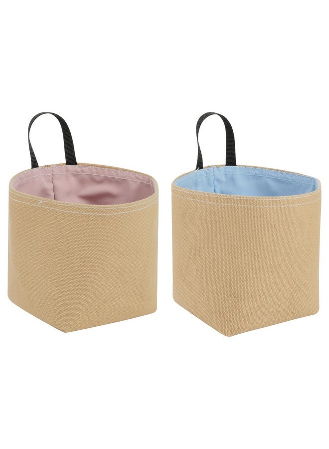 CM سلة تعليق صغيرة CM، حقيبة تخزين صغيرة، سلة ديكور للتخزين على الحائط والباب، سلة قابلة للطي، 2 قطعة - Image 1
