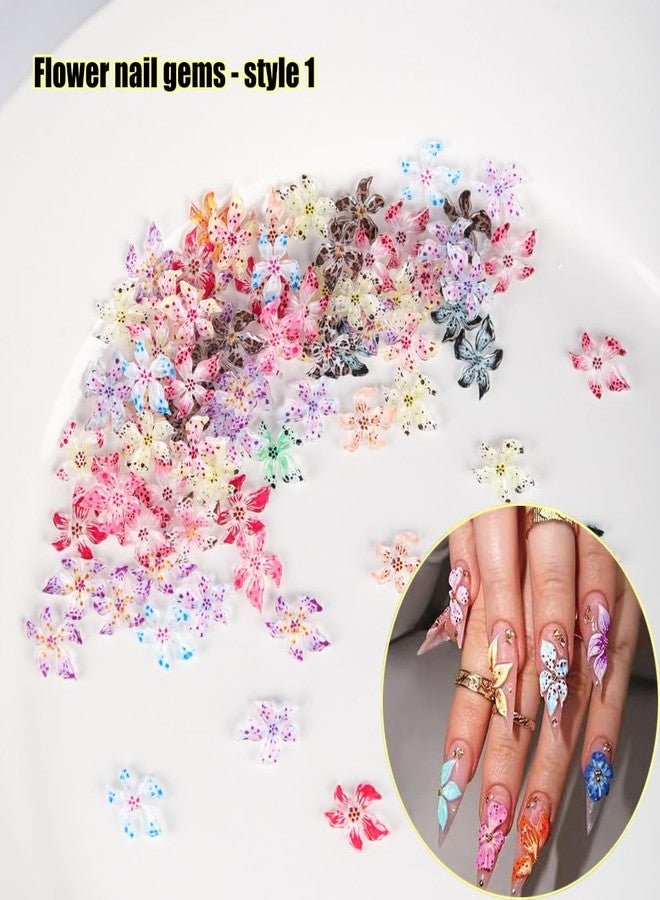 KACHIMOO 100Pcs Flower Nail Art Charms 3D Flowers for Nails Random Style Colorful Hibiscus Nails Hawaii Nail Rhinestones Resin Nail Gems for Women Nail Design - Image 3