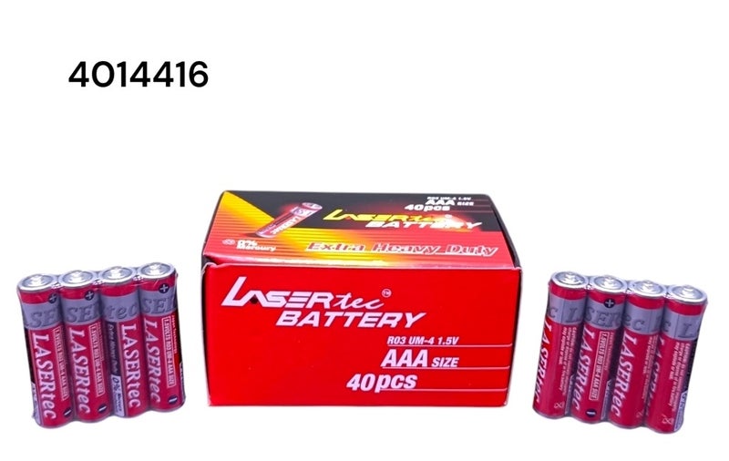 Lasertec AAA UM-4 R03 Alkaline Batteries – Reliable Performance, 40-Piece Box