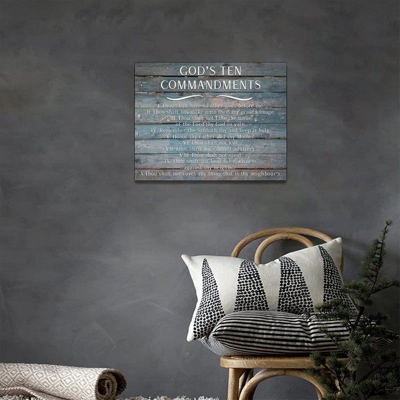Tijuboni God's Ten Commandments Canvas Wall Art - Image 2