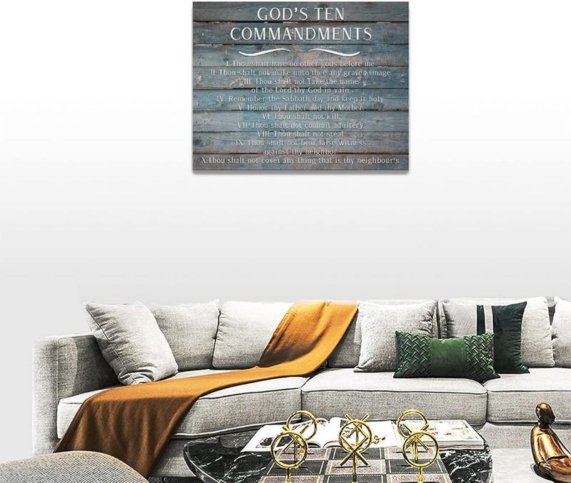 Tijuboni God's Ten Commandments Canvas Wall Art - Image 4