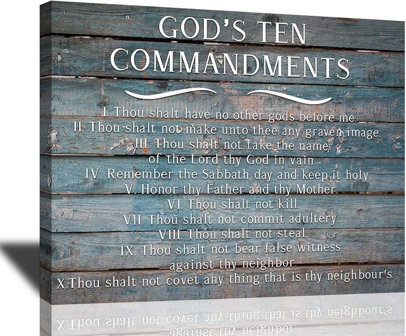 Tijuboni God's Ten Commandments Canvas Wall Art - Image 1