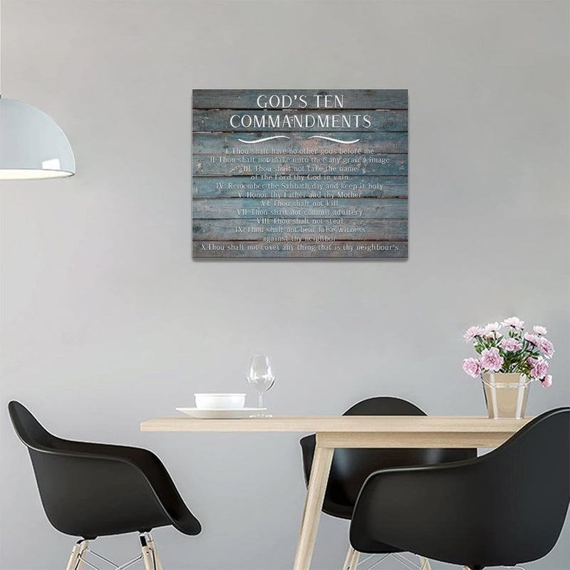 Tijuboni God's Ten Commandments Canvas Wall Art - Image 3