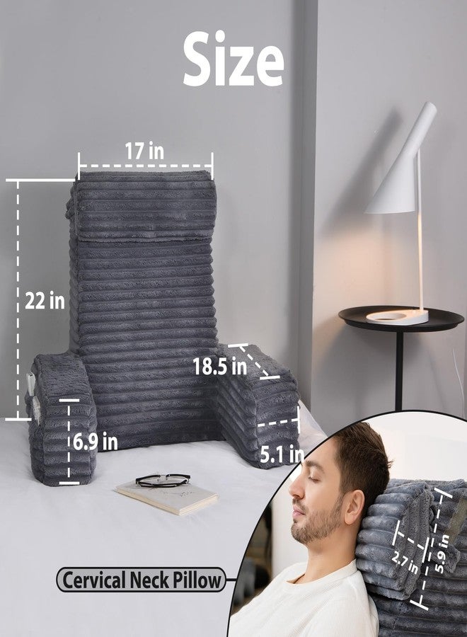 ENITYA Reading Pillow for Sitting in Bed Adult, XL Back Pillow for Bed Sitting up, Back Support Chair Pillow for Sitting up/Watching TV/Reading/Gaming/Resting/Post Surgery,Dark Grey - Image 5