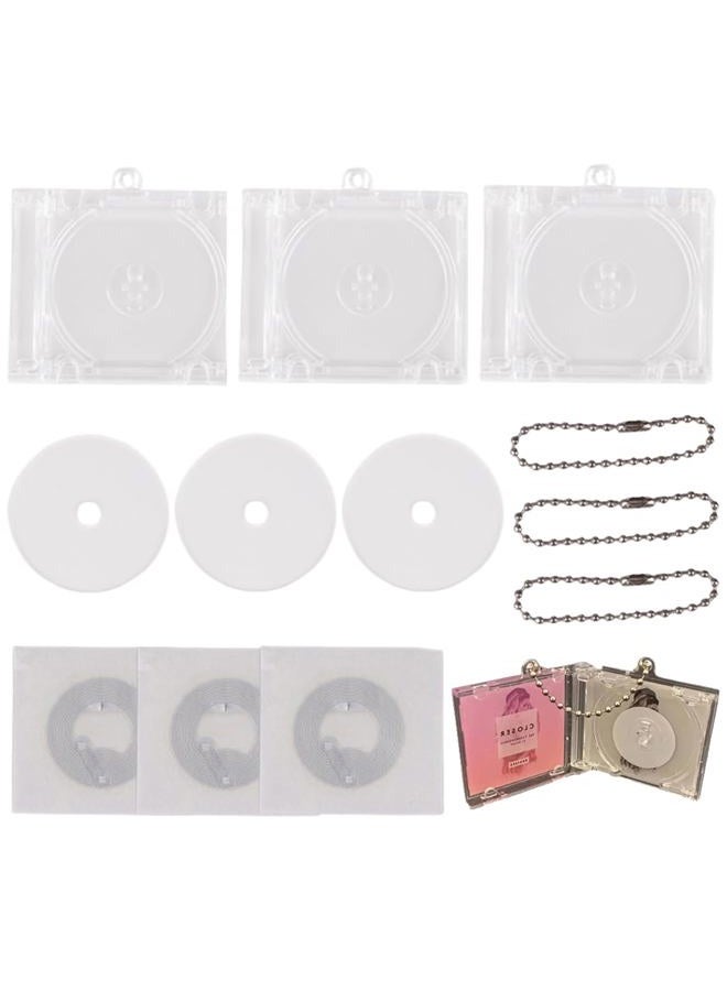 Meokro 3pcs Mini NFC Functional CD Disc Case Key Chain Peripheral Commemorative Album Key Holder for DIY Backpack Pendant ﻿ - Image 1