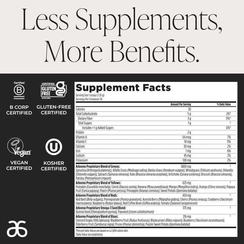 Arbonne BeWell Superfood Greens Powder  Health Supplement Powder Made from a Variety of Fruits and Vegetables Organic Green Juice Supplement 78 oz - Image 5