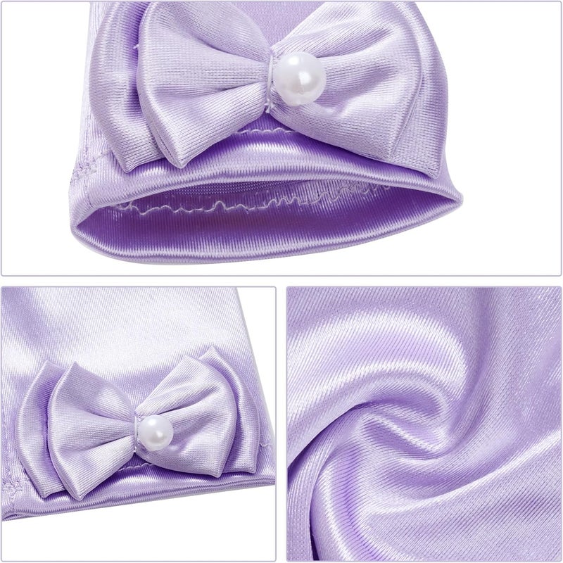 Yolyoo Girls Princess Gloves,Girl White Long Satin Princess Dress Up Diamonds Bows Gloves for Birthday,Wedding, Costume Party - Image 3
