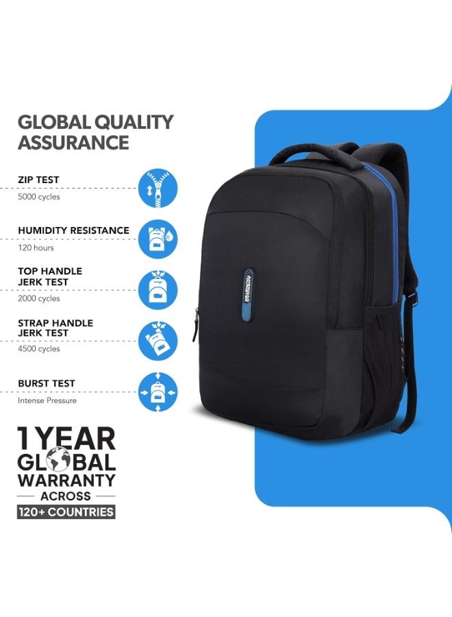 American Tourister Dolph+ 01 Laptop Backpack, 33L & 17" Inch Laptop Compartment, front organiser, bottle holder Backpack Bag For Man And Women, Black - Image 4