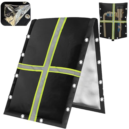 OXWIND Backflow Preventer Cover for Winter Freeze Protection - 3-Way Opening Sprinkler Insulation Bag with Reflective Stripes, Grommets,5-Layer for Outside Irrigation Valves Well Pumps,16" W x 20" H - Image 1