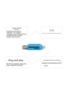 Generic V8 Card Reader Mobile Phone Tablet Connection SD/TF Dual Reading USB 2-in -1 Card Reader-Interface Form:Blue  - Image 5