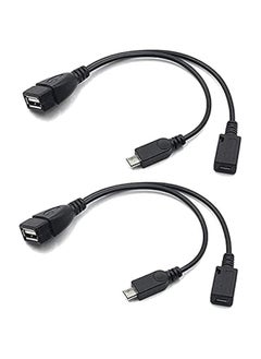 2 in 1 OTG Micro USB Host Splitter USB Adapter to Micro 5 Pin Male Female Cable Card Reader Connect Cable OTG Cable