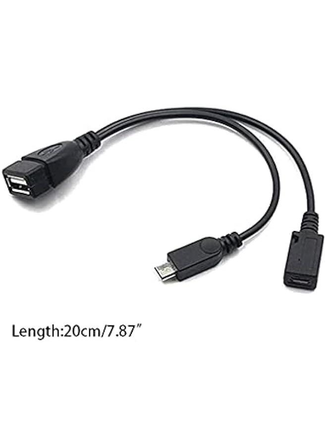 Generic - 2 in 1 OTG Micro USB Host Splitter USB Adapter to Micro 5 Pin Male Female Cable Card Reader Connect Cable OTG Cable - Image 1