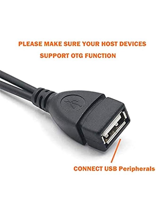 Generic - 2 in 1 OTG Micro USB Host Splitter USB Adapter to Micro 5 Pin Male Female Cable Card Reader Connect Cable OTG Cable - Image 1