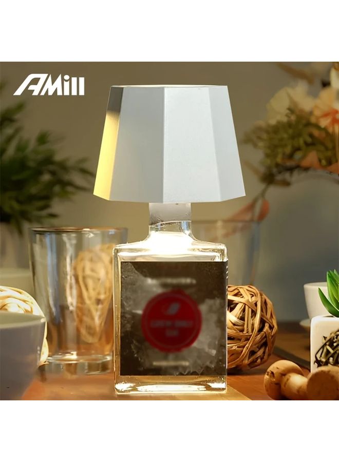 Octagonal Black Dimmable LED Bottle Lamp USB Rechargeable 3 Color Mood Lighting - Image 4