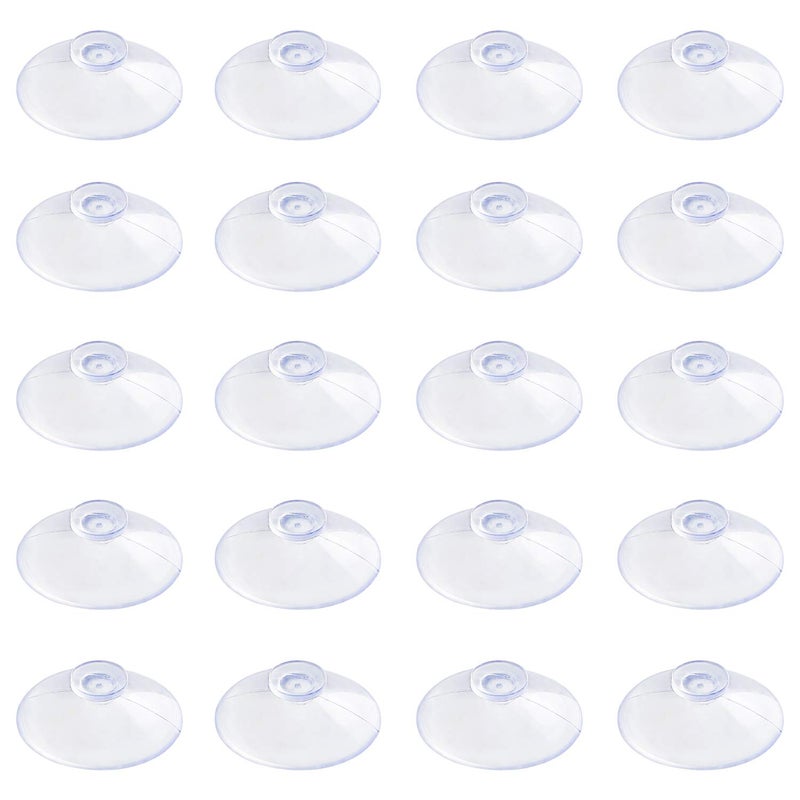 Pawfly 20 Pack Clear Suction Cups 08 Inch PVC Plastic Sucker Without Hooks for Home Decoration and Organization