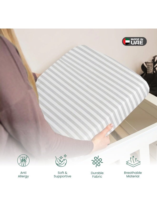 EASELIVING طقم ملاءات سرير أطفال من إيزليڤينج مصنوع من القطن بنسبة 100% - ملاءة سرير أطفال مثبتة وغطاء وسادة 300TC، ملاءة مرتبة سرير أطفال ناعمة وجيدة التهوية للأطفال الصغار، ملاءات سرير أطفال مضادة للحساسية للأولاد والبنات (120 × 60 سم) - Image 3