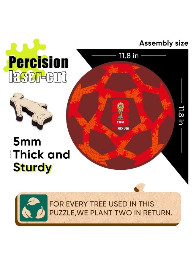 FIFA World Cup Official FIFA World Cup 2026 Wooden Puzzle – Canada Soccer Ball – 200 Pieces | Licensed Gift for Fans - Image 4