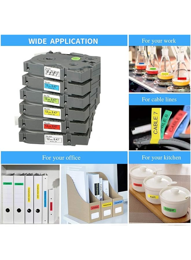 erorex Tze 251 Label Tape For Brother Tze251 Tz251 Tape 0.94 Inch 26.2Ft 24Mm 8M Aze251 Black On White 4 Pack - Image 4