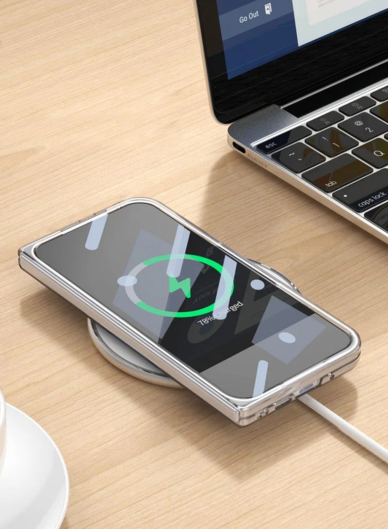 Crystal Clear TPU Fold Case for Google Pixel 10 Pro with Screen Protector - Built-in Strong Magnetic Ring Stand - Anti-Yellowing Crystal Slim Phone Cover - Image 4