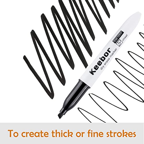 Keebor Dry Erase Markers Bulk, Chisel Tip, Black, 72 Pack Low-odor Whiteboard Markers, Office & Back to School Supplies, 20% More Ink - Image 4