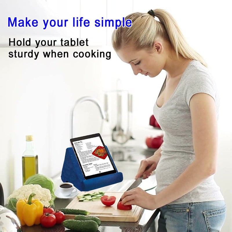 SAMHOUSING Tablet Pillow Stand - Tablet Holder Dock for Bed with Multi-Viewing Angles, Compatible with iPad Pro 9.7, 10.5,12.9 Air Mini 4 3, Kindle, Galaxy Tab, E-Reader (Blue) - Image 3