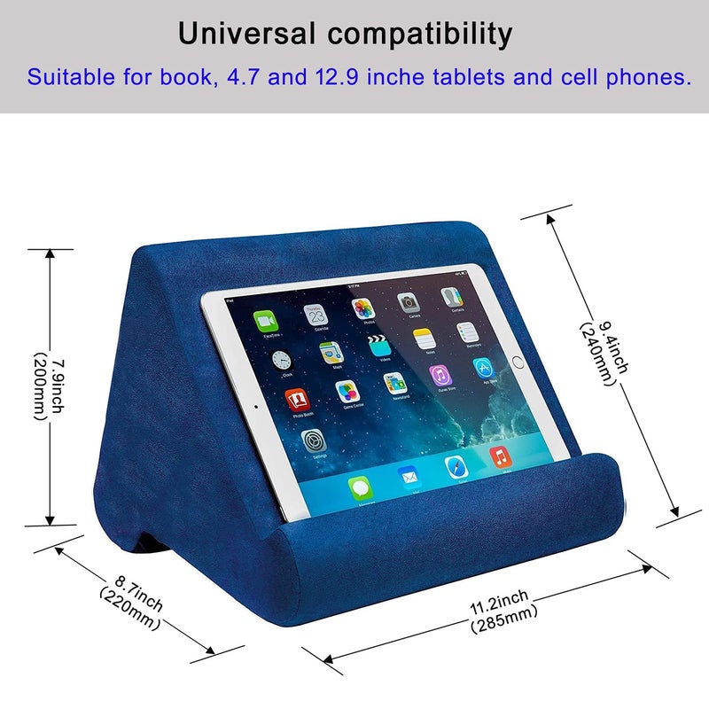 SAMHOUSING Tablet Pillow Stand - Tablet Holder Dock for Bed with Multi-Viewing Angles, Compatible with iPad Pro 9.7, 10.5,12.9 Air Mini 4 3, Kindle, Galaxy Tab, E-Reader (Blue) - Image 5