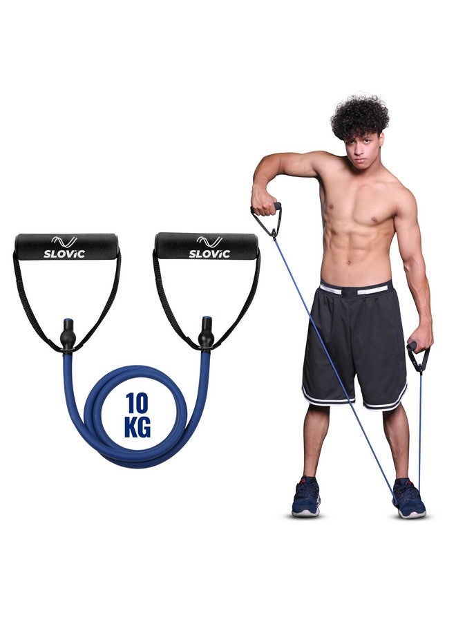 SLOVIC Resistance Tube for Men and Women(Blue 10kg) | Resistance Band Set & Exercise Bands for Workout | Resistance Band for Pull Up | Gym Equipment for Home Workout| Natural and Unbreakable Rubber - Image 1