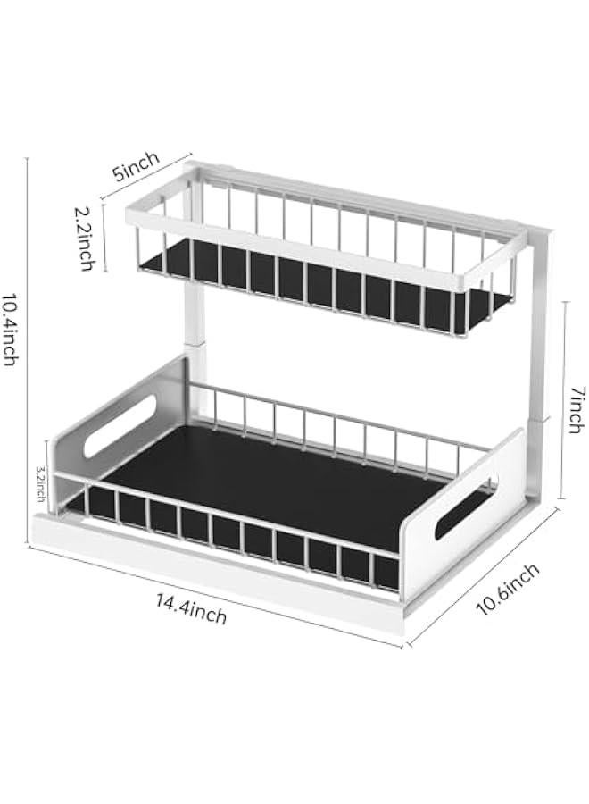 MIXDE Under Sink Organizer, Pull Out Cabinet Organizer 2 Tier Slide Out Sink Shelf Cabinet Storage Shelves, Under Sink Storage for Kitchen Bathroom Cabinet (Black)  - Image 3