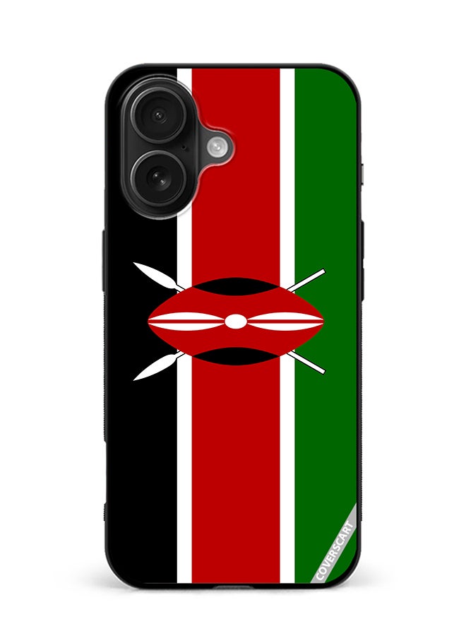 COVERSCART Protective Case Cover For Apple iPhone 16 Kenya Flag Design Multicolour