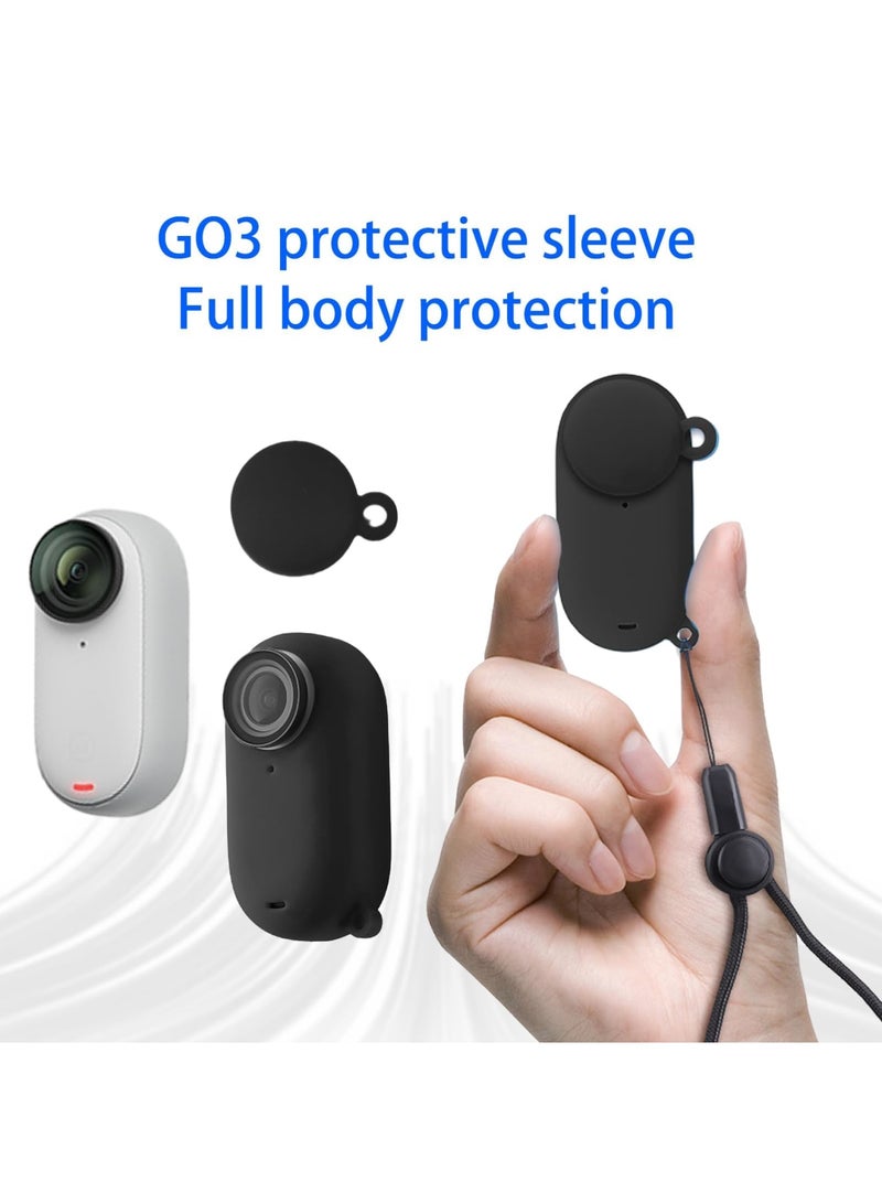 Rubber Sleeve Protection Accessories for Go3 Action Camera, Silicone Cover for Scratch Fingerprint Dust, Protection Comprehensive Anti-Seismic Anti-Scratch Design(Black) - Image 2