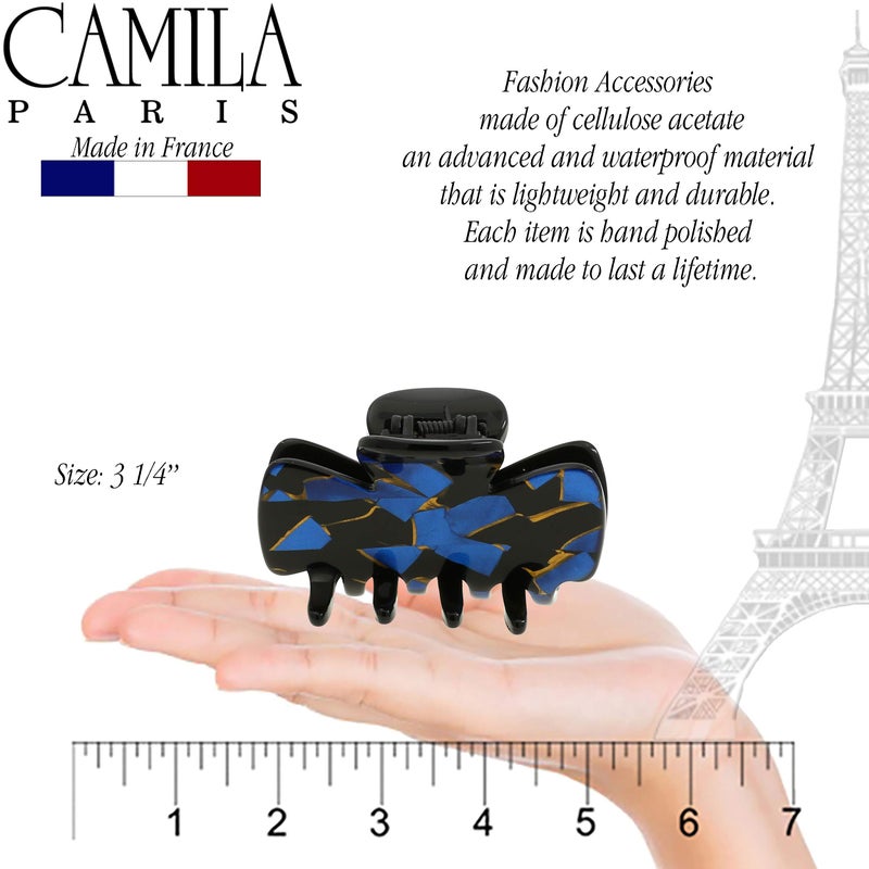 Camila Paris CP2439 French Hair Clip for Women, Large Blue, Handmade Girls Hair Claw Clips Jaw Fashion Durable and Styling Hair Accessories for Women, Strong Hold No Slip Grip, Made in France - Image 4