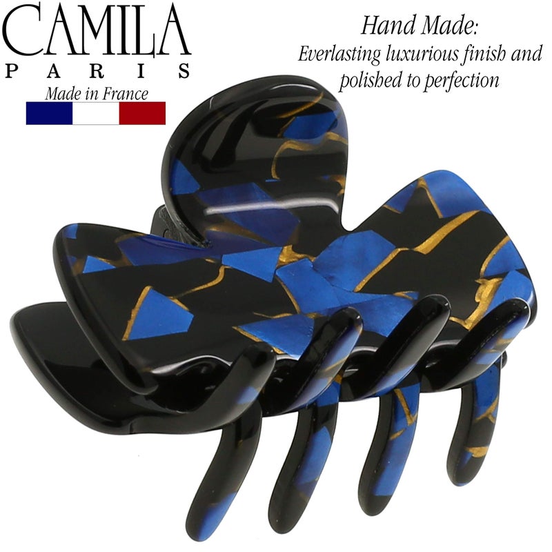 Camila Paris CP2439 French Hair Clip for Women, Large Blue, Handmade Girls Hair Claw Clips Jaw Fashion Durable and Styling Hair Accessories for Women, Strong Hold No Slip Grip, Made in France - Image 3
