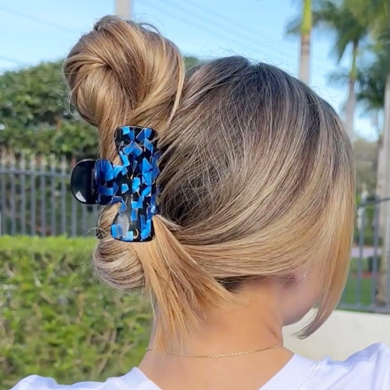 Camila Paris CP2439 French Hair Clip for Women, Large Blue, Handmade Girls Hair Claw Clips Jaw Fashion Durable and Styling Hair Accessories for Women, Strong Hold No Slip Grip, Made in France - Image 2