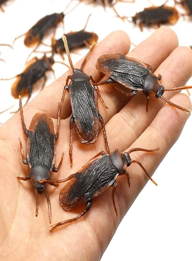 GUDVES Prank Fake Roaches Model Simulation Rubber Cockroach Roach Bug Toy Funny Trick Joke Toys Plastic Bugs (10PCS) - Image 1