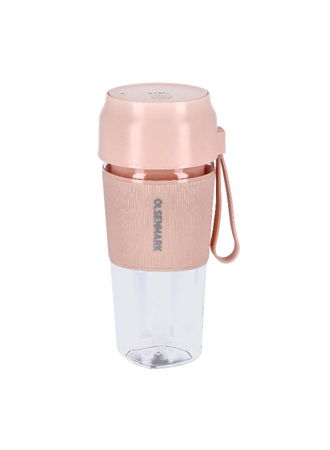 أولسنمارك خلاط محمول قابل للشحن عن طريق منفذ USB 300 ml 60 W OMSB2439 الوردي/الشفاف - Image 1