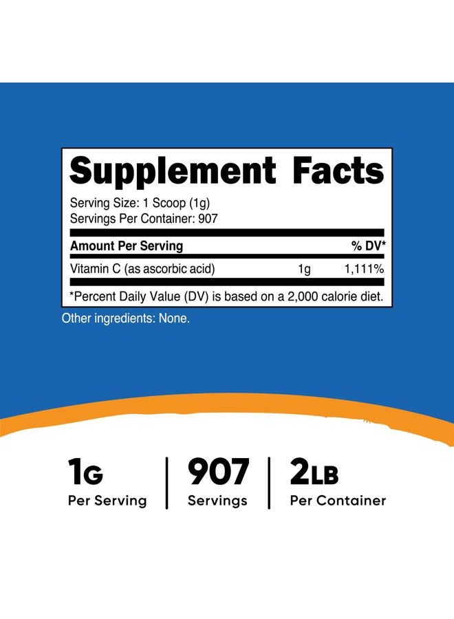 Nutricost مسحوق حمض الأسكوربيك (فيتامين C) 2 رطل - خالي من الغلوتين، غير معدل وراثيًا - Image 2