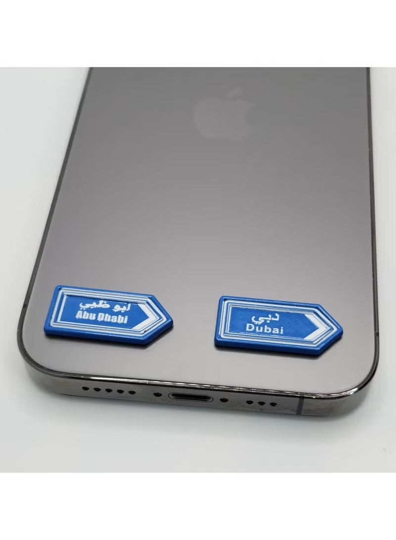 Generic Dubai and Abu dhabi Road sign mobile Sticker - Premium Quality Metal for Mobile, Cars, Laptops, and Accessories  - Image 1