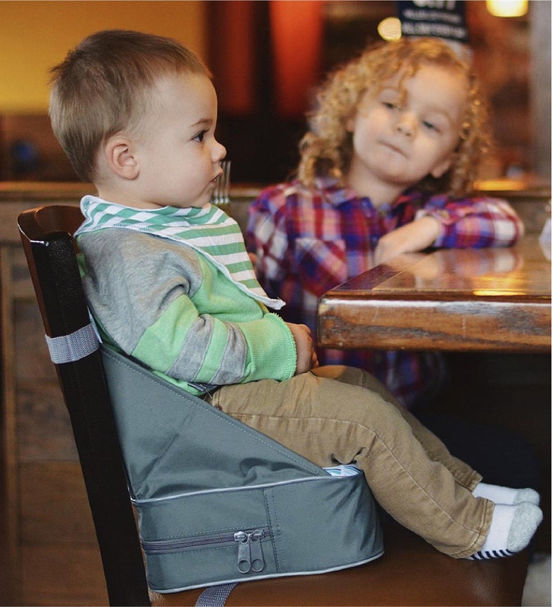 Nuby Easy Go Booster Seat - Travel Booster Seat for Babies and Toddlers - Holds Up to 35 Pounds - 9+ Months - Gray - Image 2