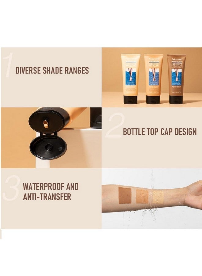 MULPG Leg Makeup Waterproof No Transfer,Leg and Body Scar Cover up Makeup,Long Last Body Foundation (3# Bronze, 4 FL OZ) - Image 4