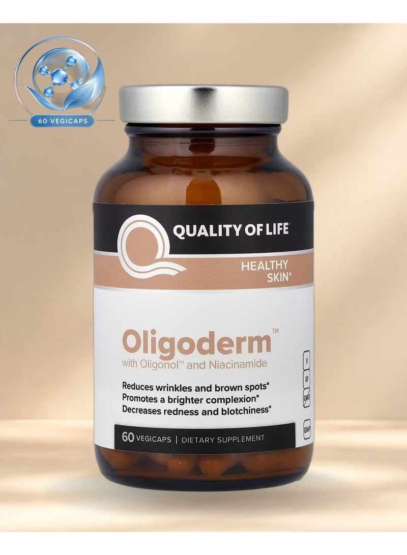Quality of Life, Oligoderm™ with Oligonol™ and Niacinamide, 60 VegiCaps - Image 1
