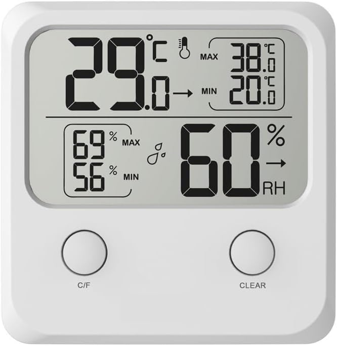 مقياس حرارة رقمي صغير بشاشة LCD، جهاز قياس رطوبة، لقياس درجة حرارة ورطوبة الغرفة الداخلية، محطة أرصاد جوية. - Image 1
