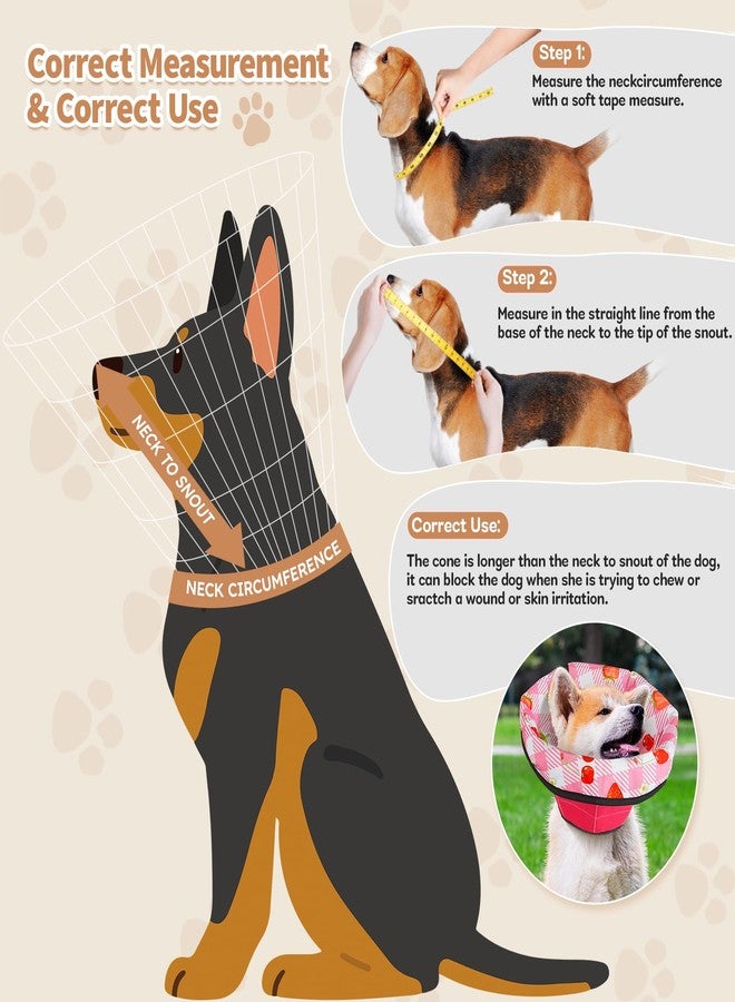 ipetstation Soft Dog Cone Collar After Surgery: Adjustable Long Foldable Comfy Recovery Shame Elizabethan Stop Licking Small Medium Large Dogs (Red, S) - Image 4