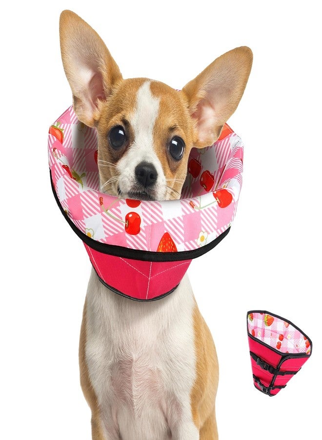 ipetstation Soft Dog Cone Collar After Surgery: Adjustable Long Foldable Comfy Recovery Shame Elizabethan Stop Licking Small Medium Large Dogs (Red, S) - Image 1