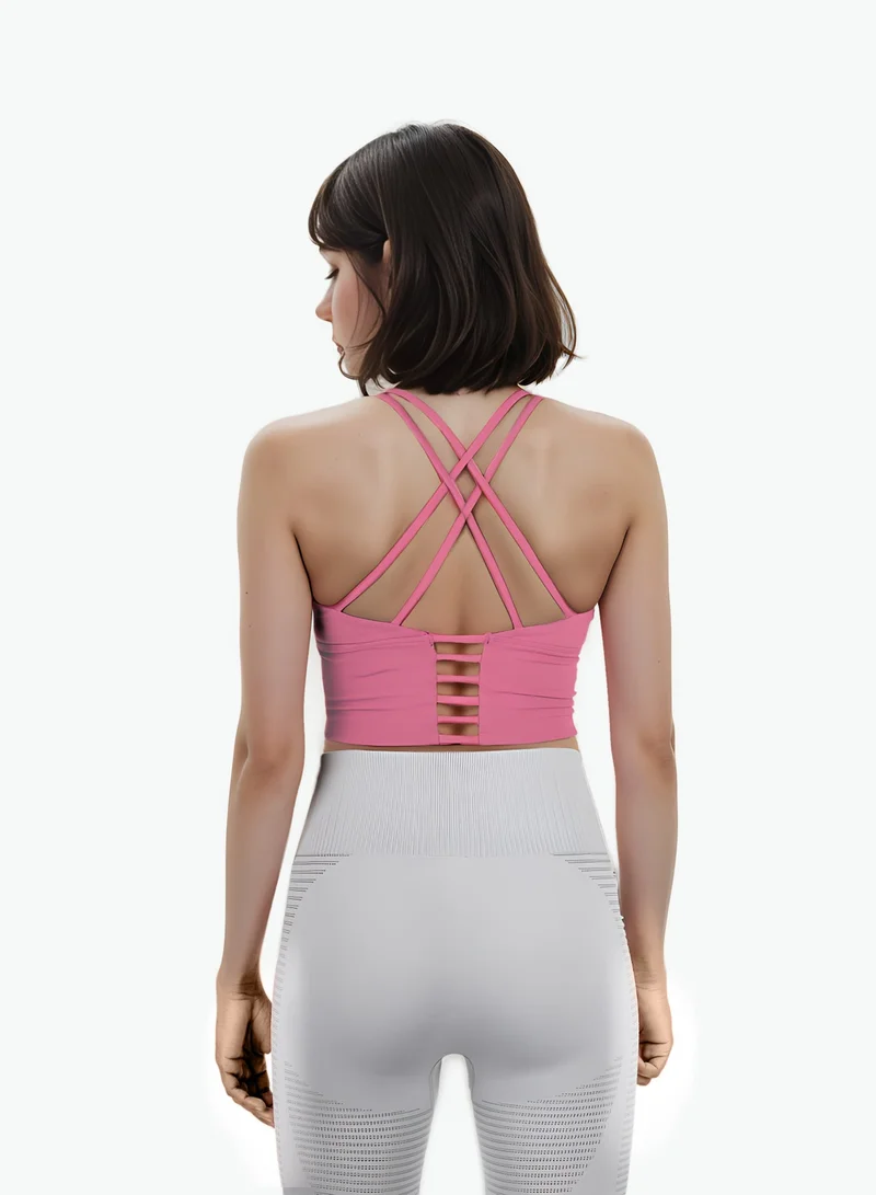 ثوجفيت حمالة صدر رياضية طويلة عالية الشدة ثوكفيت ايروفيت - وردي محمر