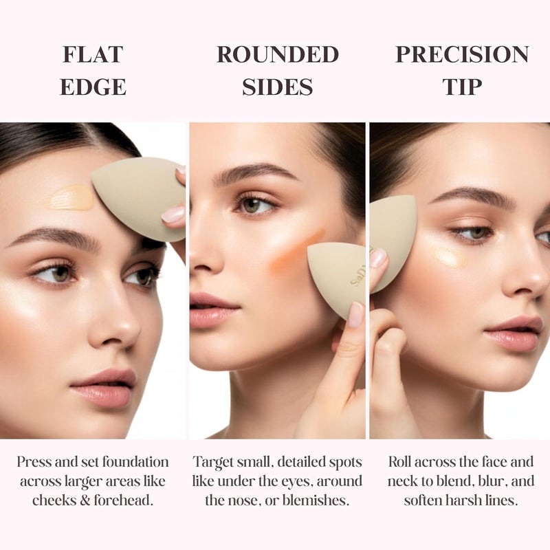 SaDM Shiny Premium Makeup Sponge for a Flawless Finish | Diamond Cosmetic Sponge for Blending Foundation & Concealer - Image 3