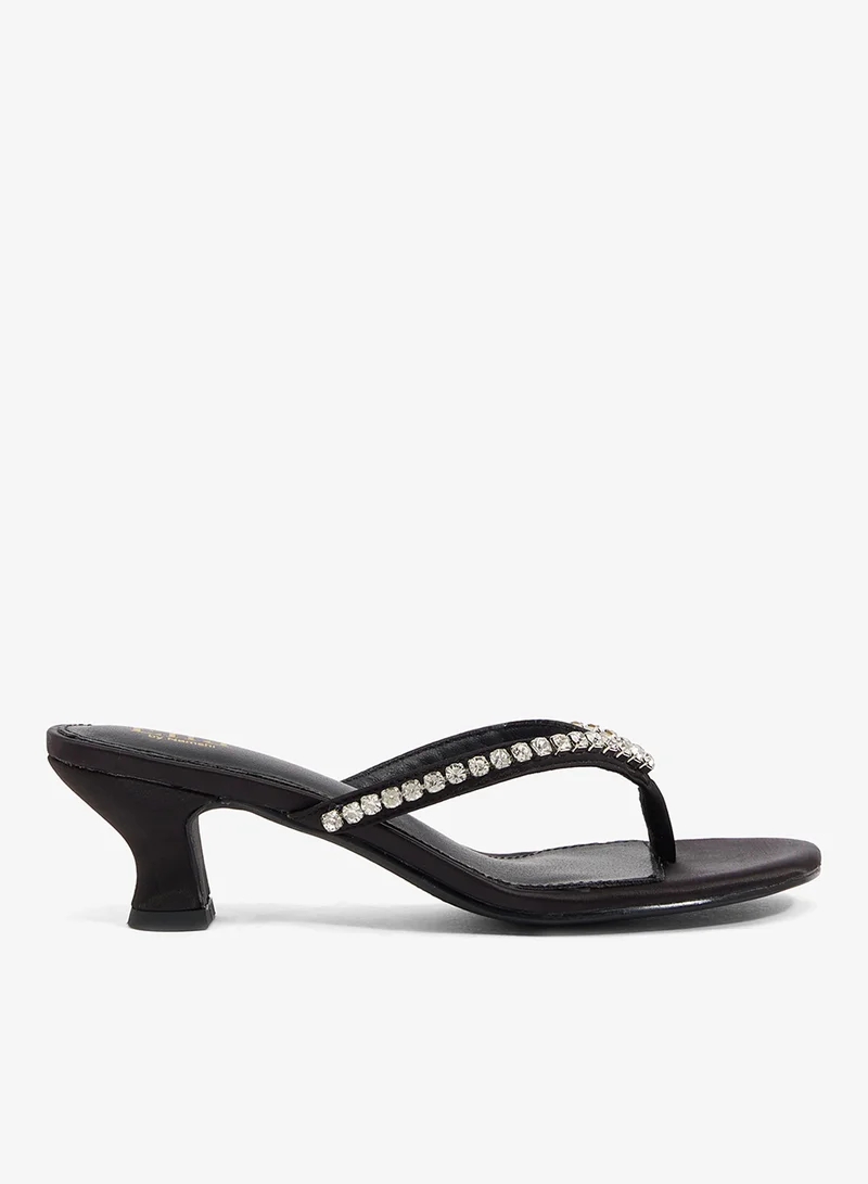 kitten heel thing sandal with stones