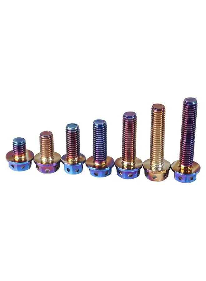 M8x1 5x20mm 10 قطعة براغي رأس سداسية ذات حافة من التيتانيوم الأزرق الفولاذ المقاوم للصدأ - Image 5