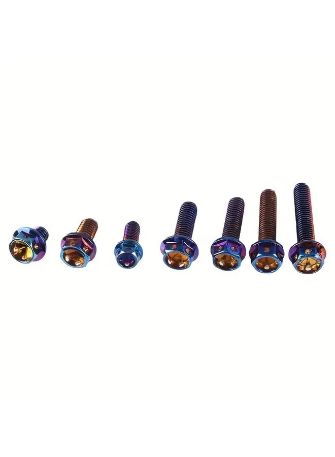 M8x1 5x20mm 10 قطعة براغي رأس سداسية ذات حافة من التيتانيوم الأزرق الفولاذ المقاوم للصدأ - Image 3